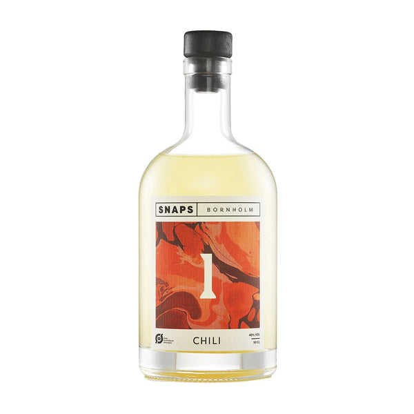 Økologisk snaps med chili (40% / 50 cl) fra Bornholm