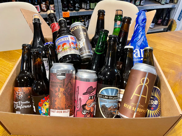 Ultimativ ølgavekasse med et mix af årets bedste øl + gratis korthilsen og chokolade