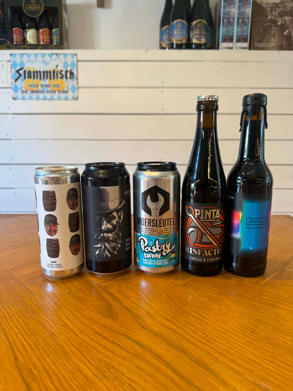 Premium Porter/Stout-smagekassen (4+ rating på Untappd) m/ 5 øl