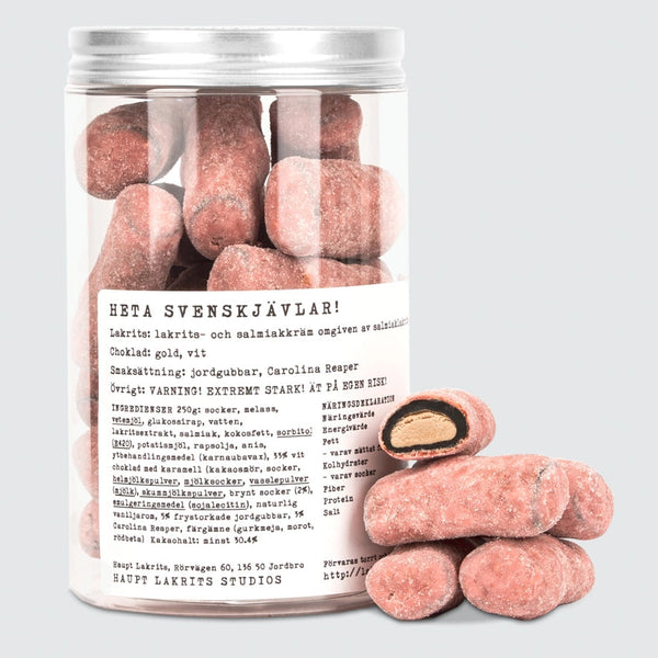 Stærk chili-lakrids (kun for de modige) Haupt Lakrids Heta Svenskjävlar 250g