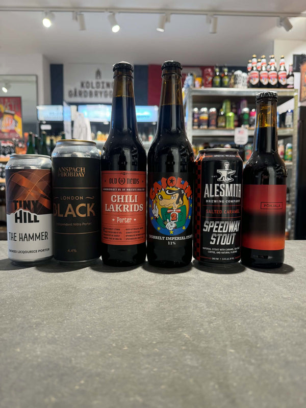 Stout/Porter smagekasse med 6 øl