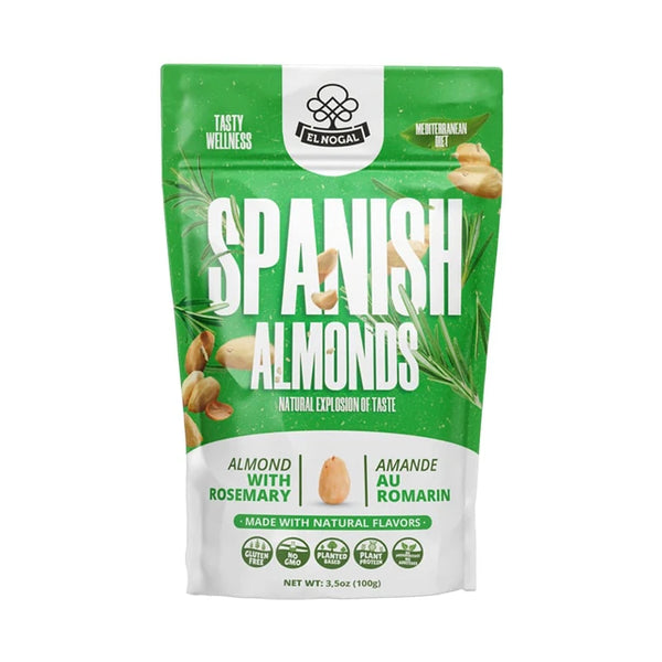 Rosmarin mandler fra Spanien - Perfekt snack til øl og vin - 100g