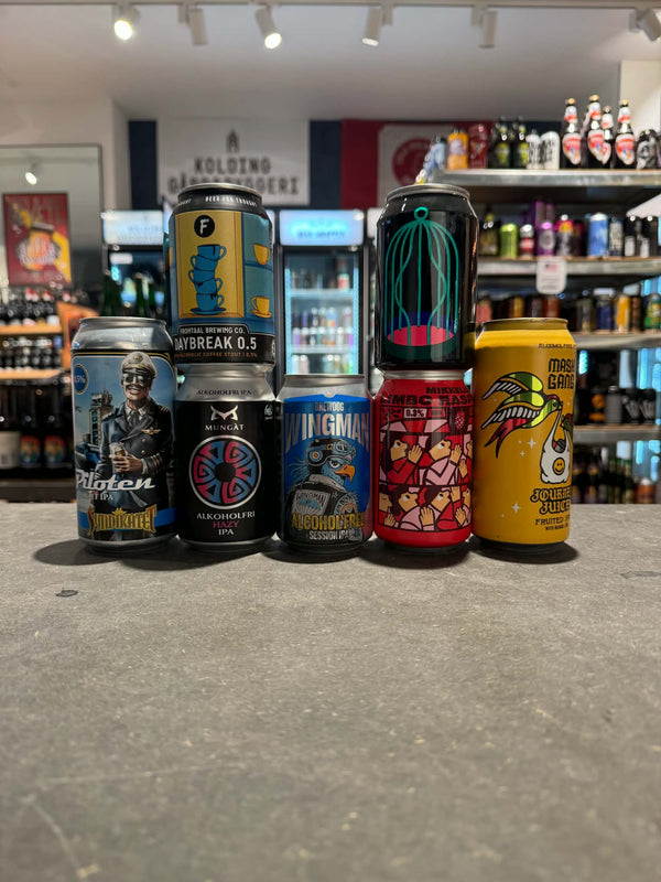 Alkoholfri-pakke m. 7 alkoholfri øl.