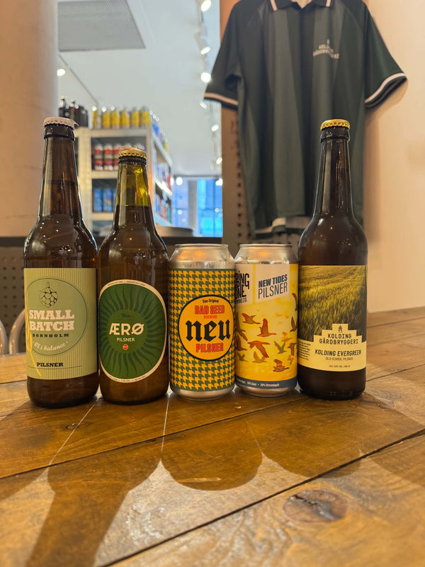 Dansk Pilsner-smagekasse m/5 øl
