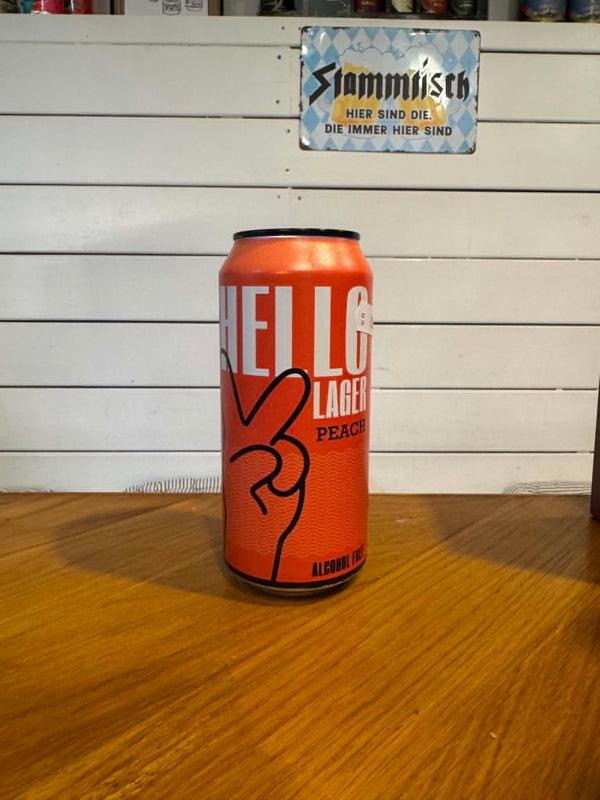 Hello Lager Peach - 44cl, 0,5%, Alkoholfri Lager - Hello Lager
