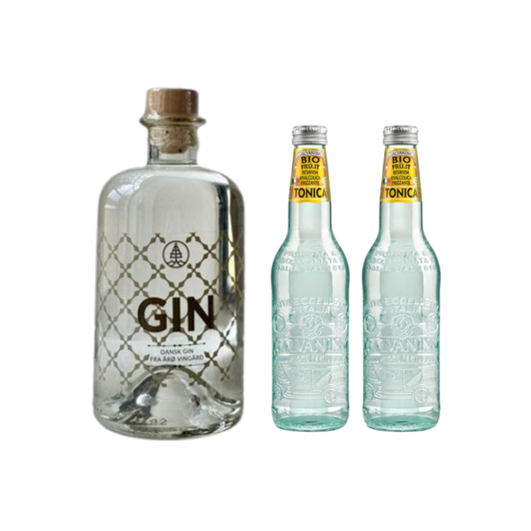 Gin & Tonic sæt m. Årø Sommergin og Galvanina Tonic (35,5cl)
