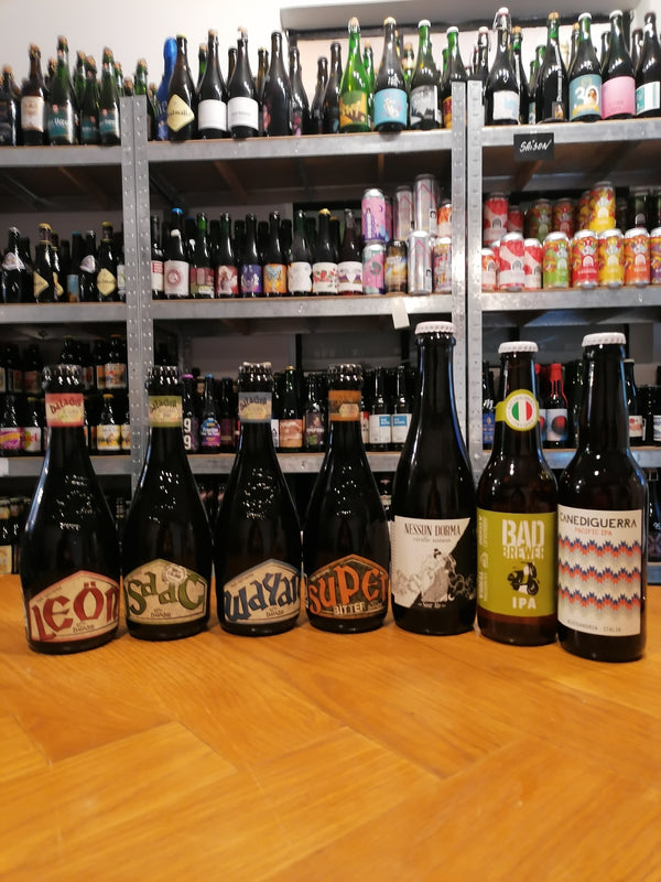 Italiensk smagekasse med 7 forskellige øl fra 4 bryghuse