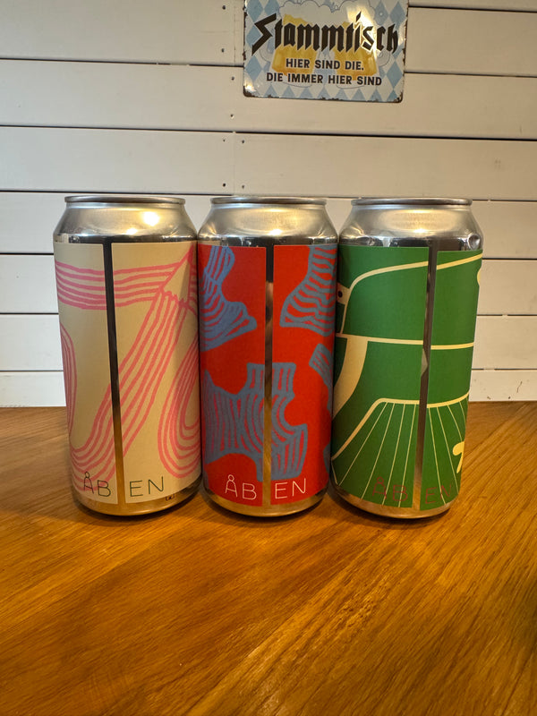 Collab-sæt 3 øl fra ÅBEN, øl lavet i samarbejde med spændende bryggerier.