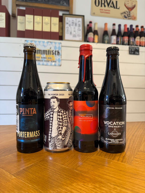 Premium Porterpakke (4+ rating på Untappd) m/ 4 øl