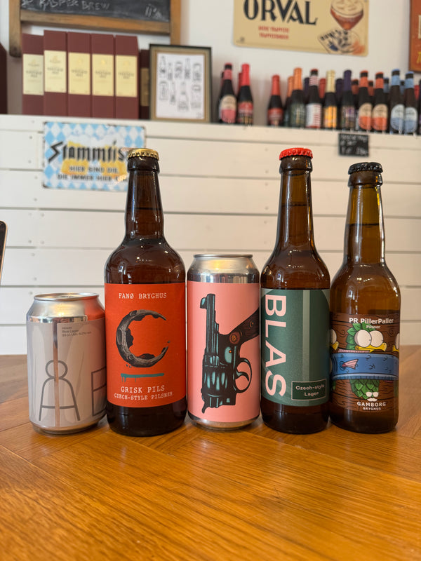 Dansk Pilsner-smagekasse m/5 øl