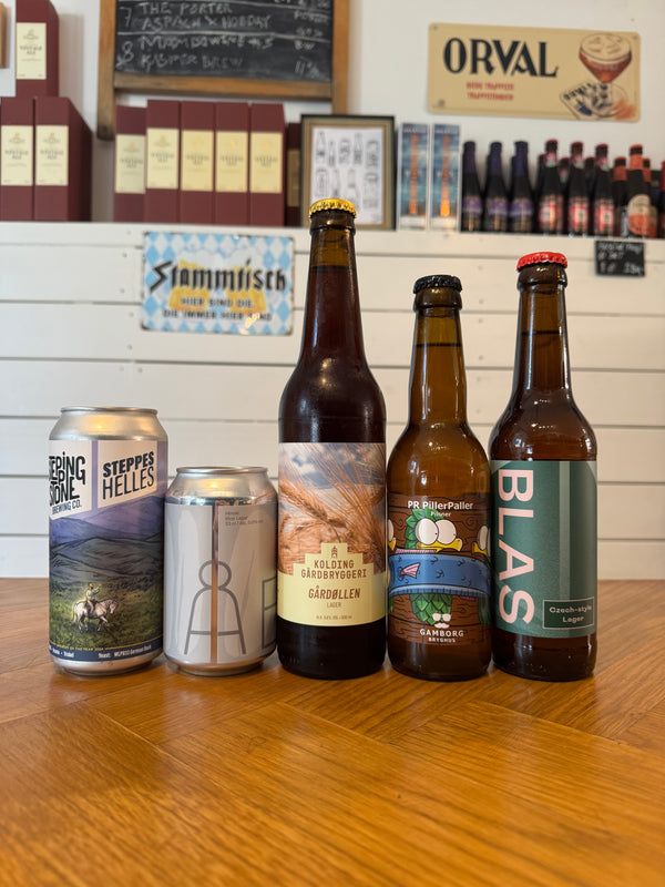 Dansk Pilsner-smagekasse m/5 øl