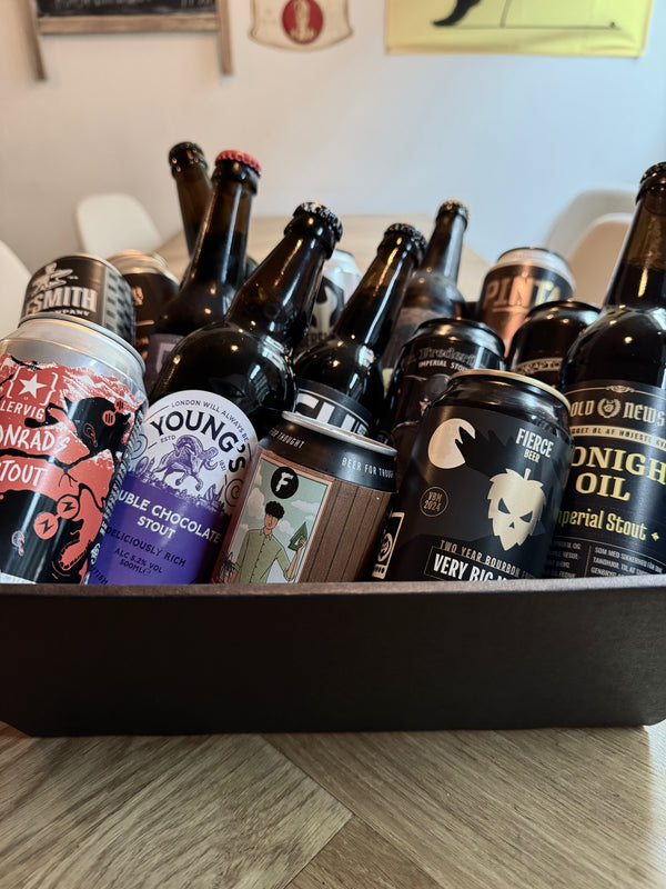 Ultimativ Porter/Stout-smagekasse 2025 inkl. 15 top-bedømte Porter/Stouts + smageglas