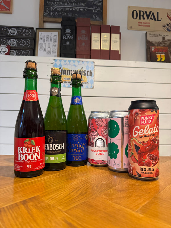 Sour og vildtgærede øl - smagekasse med 6 top-bedømte sure øl