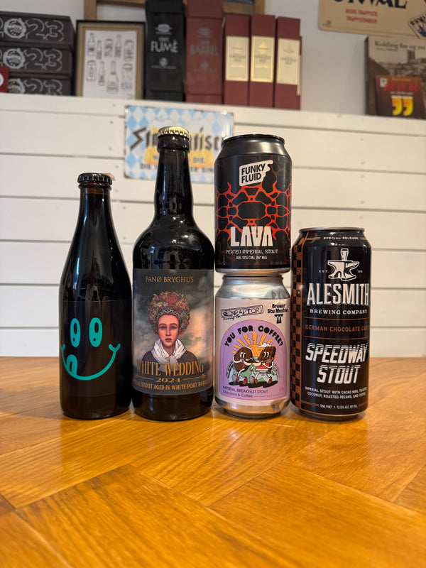 Premium Stout-smagekassen (4+ rating på Untappd) m/ 5 øl