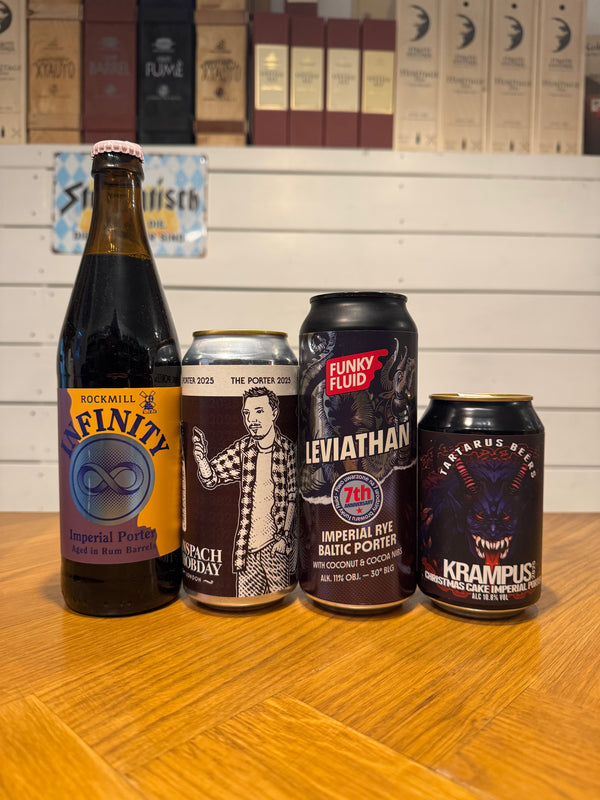 Premium Porterpakke (4+ rating på Untappd) m/ 4 øl