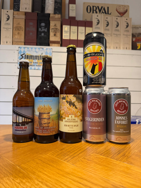 Danske hvedeøl smagekasse m/6 øl