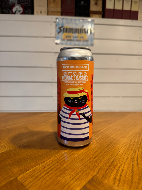 Gelato Sourpuss: Melone E Basilico - 50cl, 6%, Smoothie Sour - Hop Hooligans