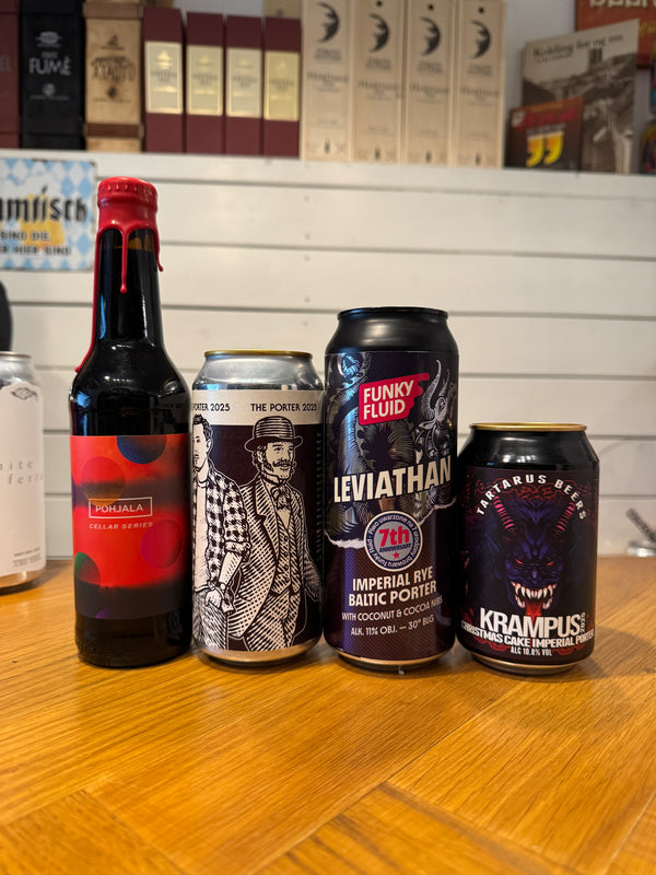 Premium Porterpakke (4+ rating på Untappd) m/ 4 øl