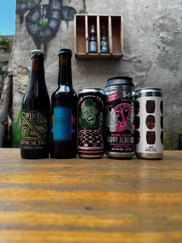 Premium Porter/Stout-smagekassen (4+ rating på Untappd) m/ 5 øl