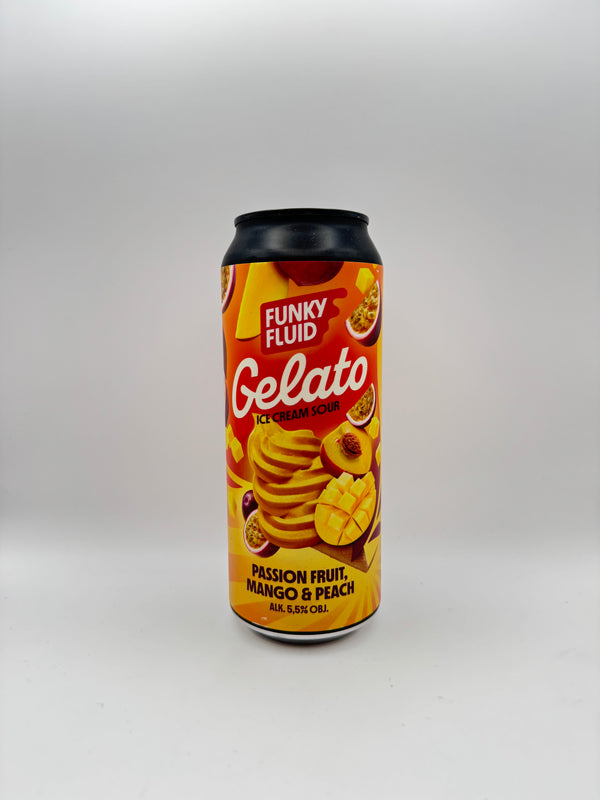 Gelato: Passion Fruit, Mango & Peach - 50cl, 5,5%, Ice Cream Sour - Funky Fluid