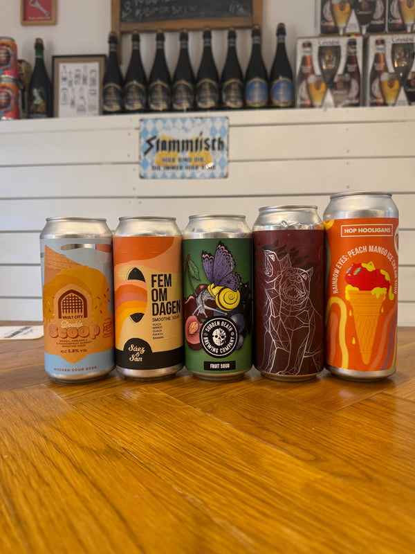 Premium Sour-smagekassen (4+ rating på Untappd) m/ 5 øl