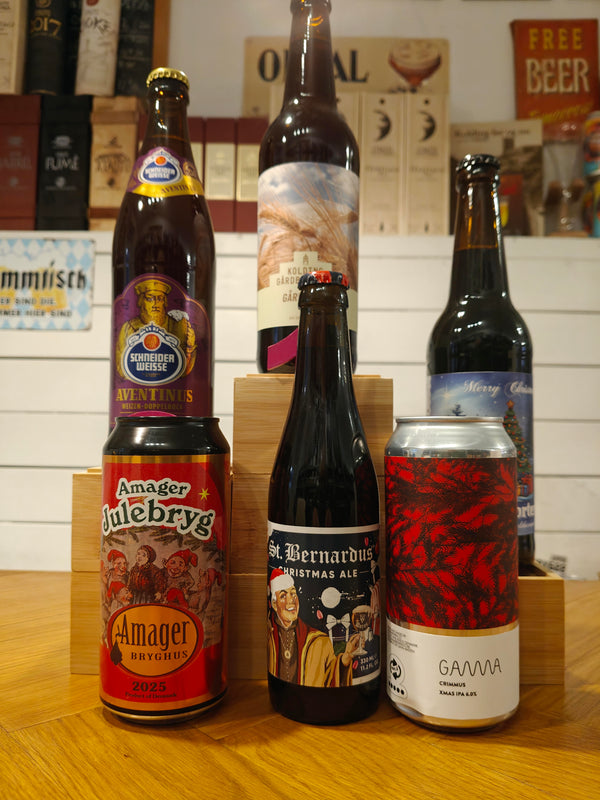 Jule-smagekasse til julefrokost eller juleaften med 6 velsmagende juleøl