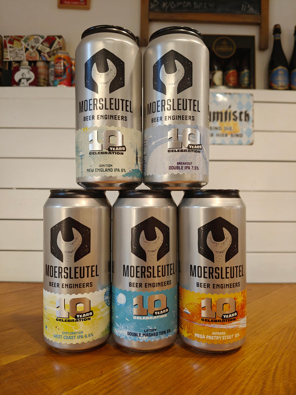 10 års celebration øl pakke M/5 øl - Moersleutel- 5 x 44 cl