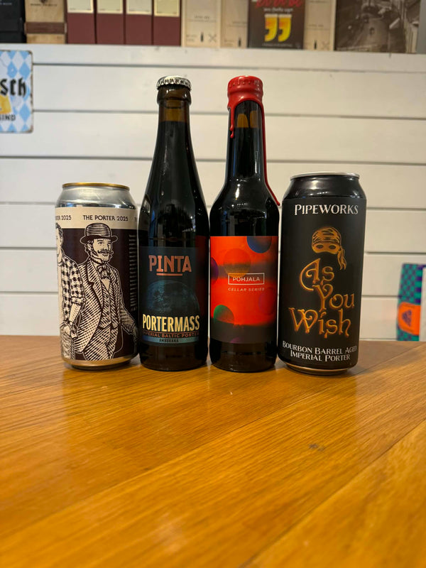 Premium Porterpakke (4+ rating på Untappd) m/ 4 øl