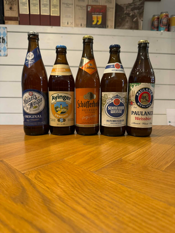 Smagekasse med 5 tyske hvedeøl