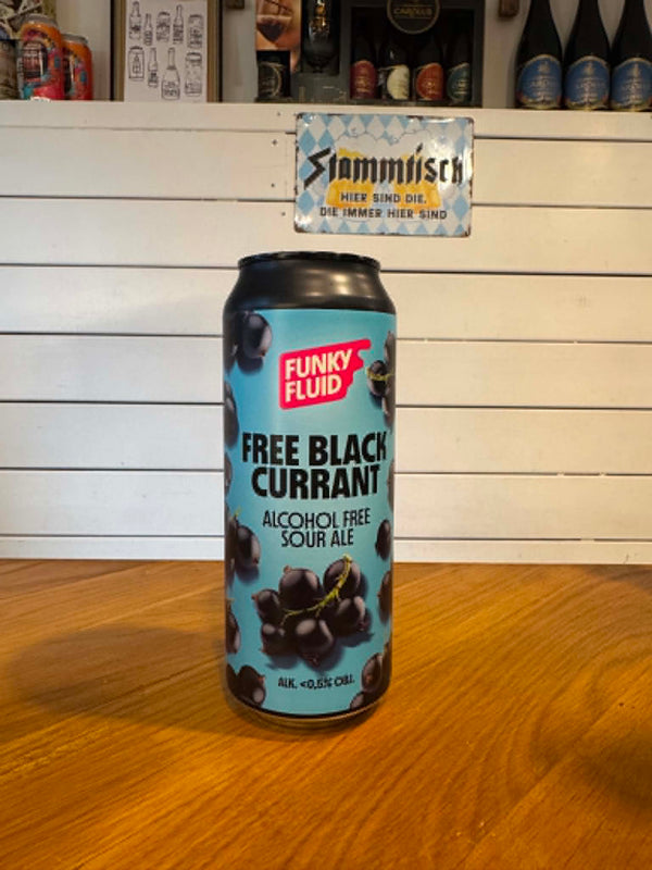 Free Black Currant - 44cl, <0,5%, Alkoholfri Sour - Funky Fluid