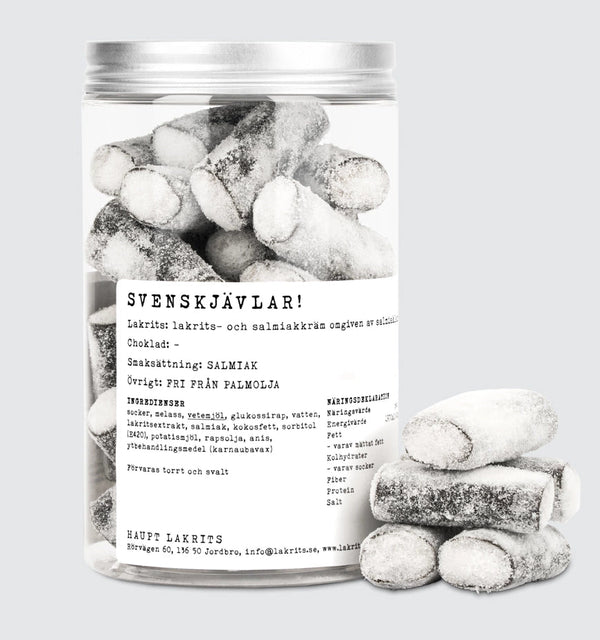 Verdens salteste lakrids - Haupt Lakrids Svenskjävlar! 250g