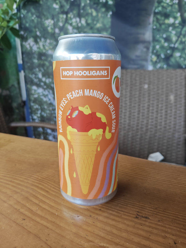 Rainbow Eyes: Peach Mango Ice cream sour - Hop Hooligans - 50 cl. 6,0%