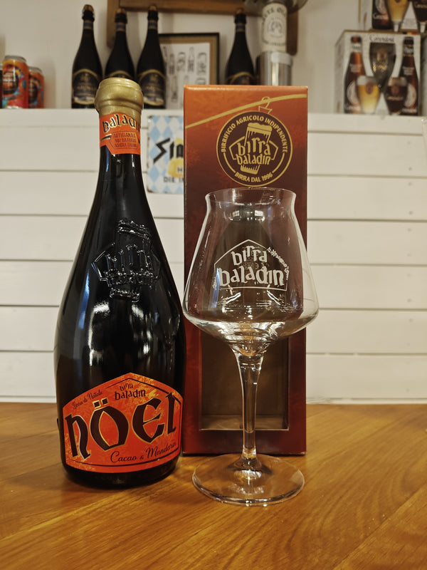Nöel Birra Baladin 75 cl. og Smage glas på Stilk