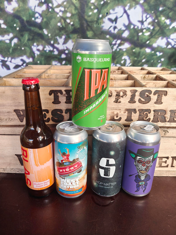West Coast IPA-ølsmagekasse m. 5 øl