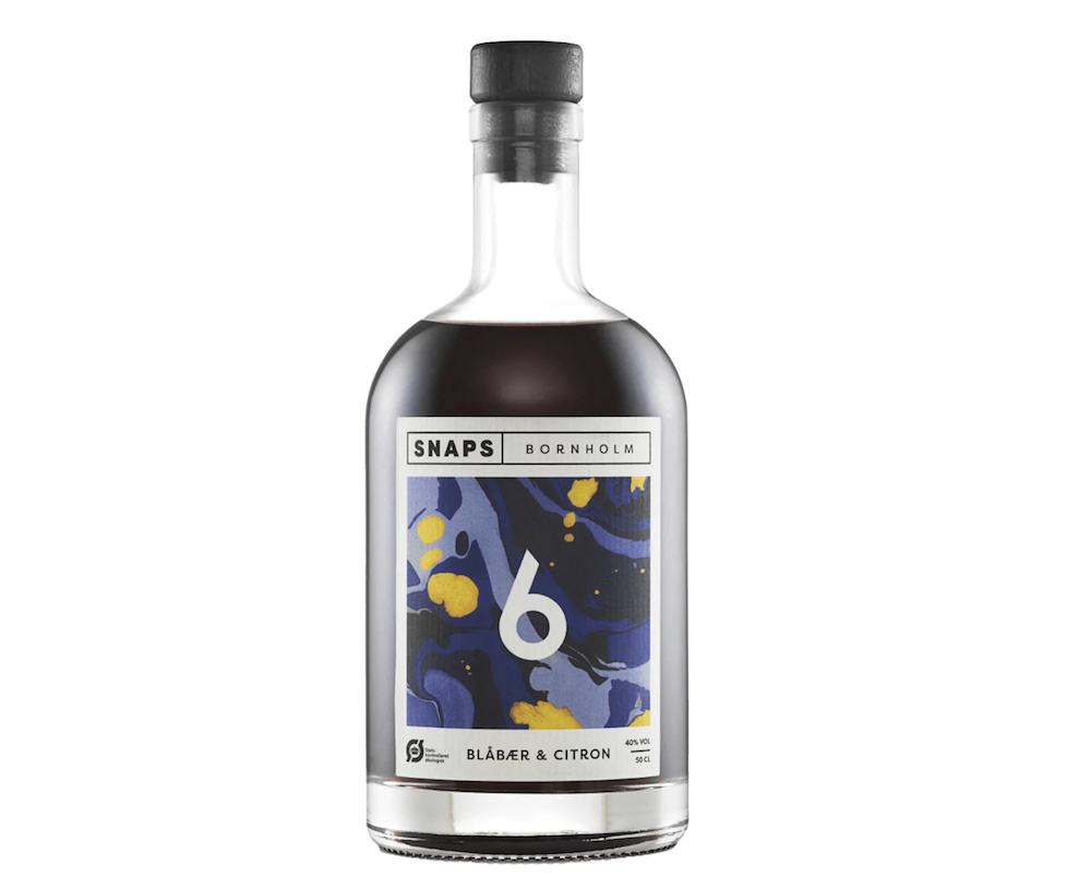 Økologisk snaps med blåbær og citron (40% / 50 cl) fra Bornholm