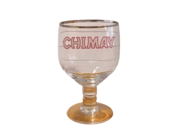 Ølglas med sølvkant fra Chimay - Lækkert ølsmageglas på 25cl.